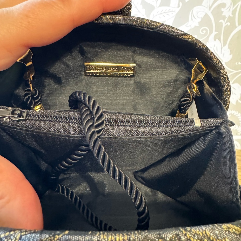 Whiting & Davis Evening Bag Clutch Shoulder Gray, Black, Silver & Gold - Picture 8 of 10
